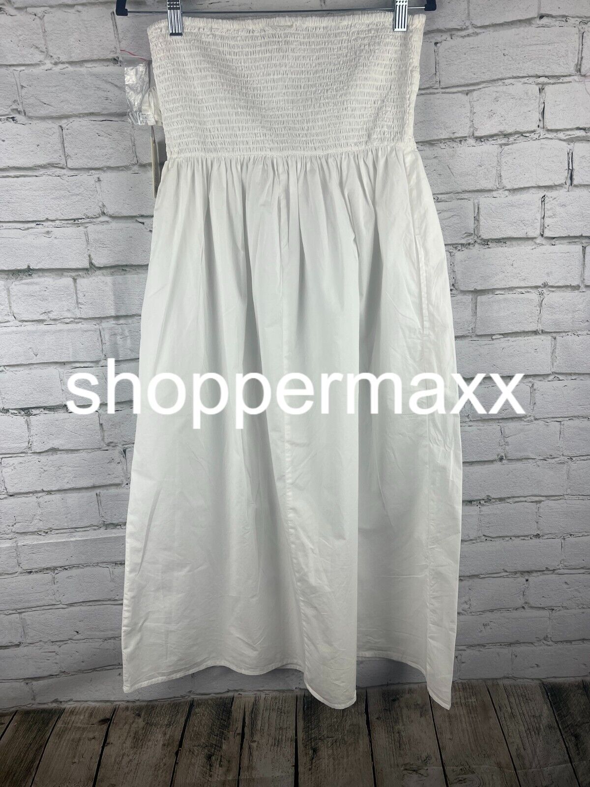 Women's Strapless Smocked Tube Sundress - A New Day, White, S