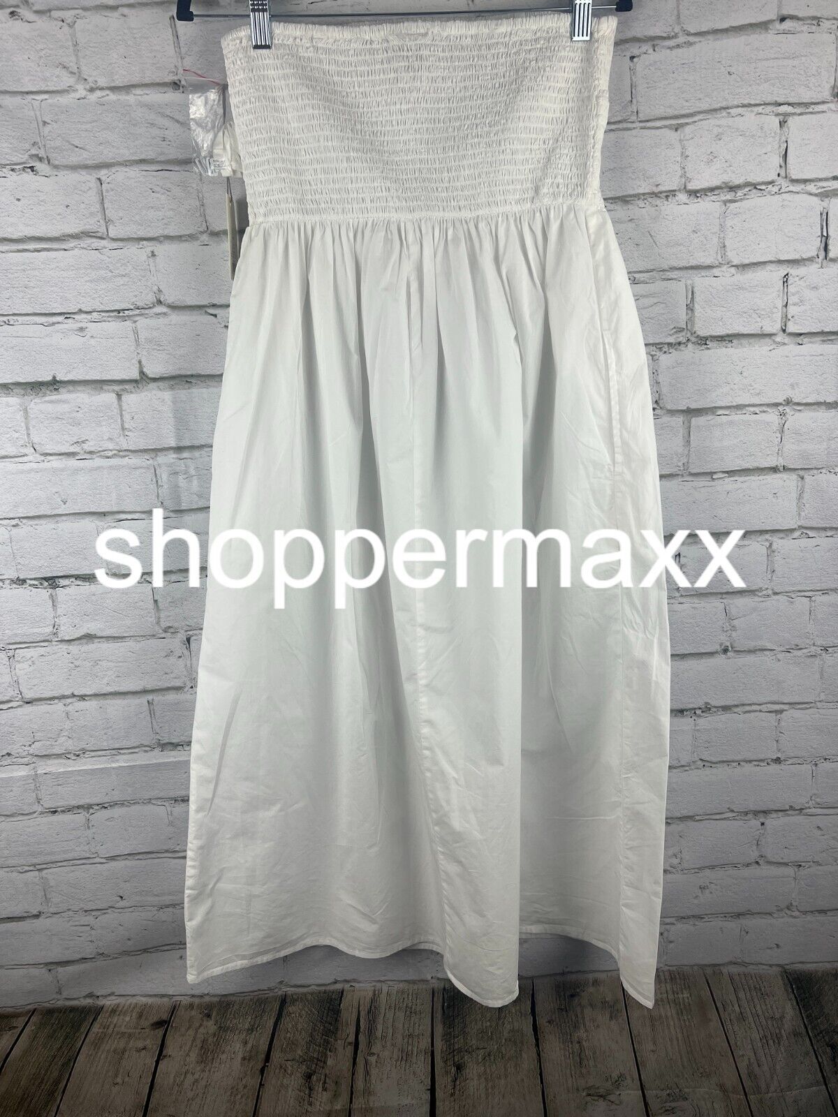 Women's Strapless Smocked Tube Sundress - A New Day, White, S