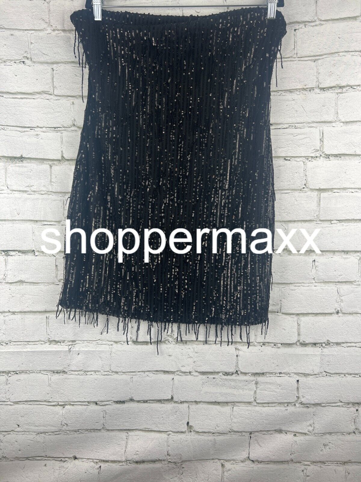 Women's Tube Sequin Fringe Mini Bodycon Dress - Wild Fable, Black, L