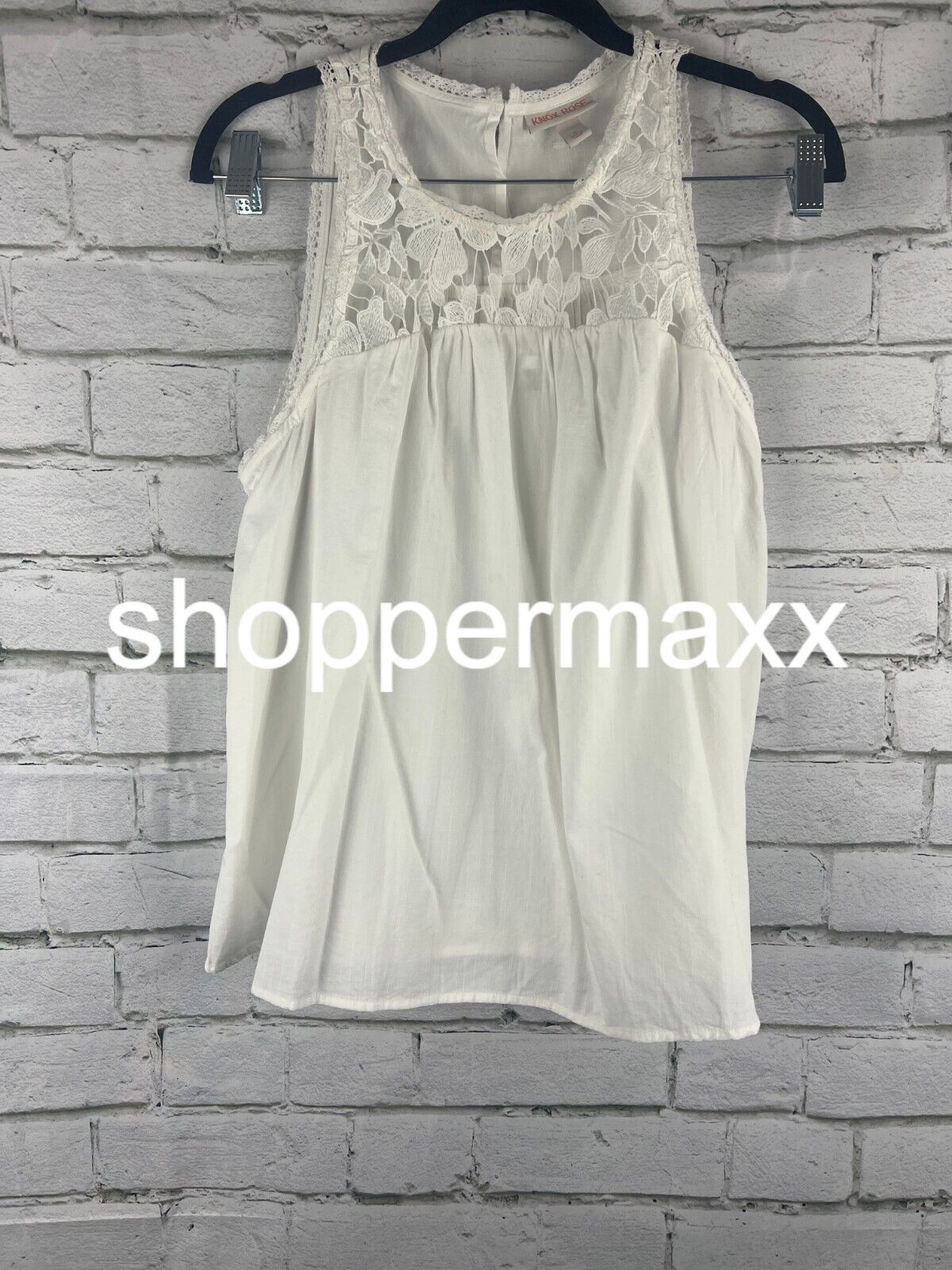Women's Wide Strap Sleeveless Blouse - Knox Rose, White, S