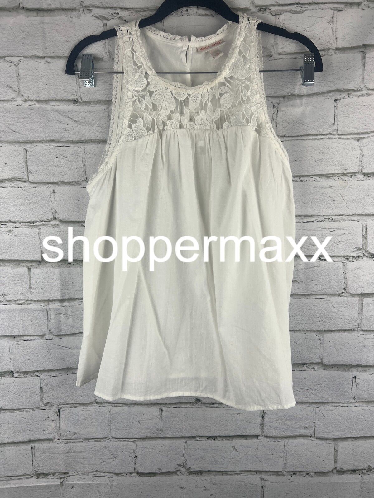 Women's Wide Strap Sleeveless Blouse - Knox Rose, White, S