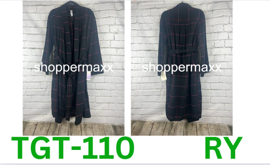 Women's Flannel Robe - Stars Above, Black, XS/S