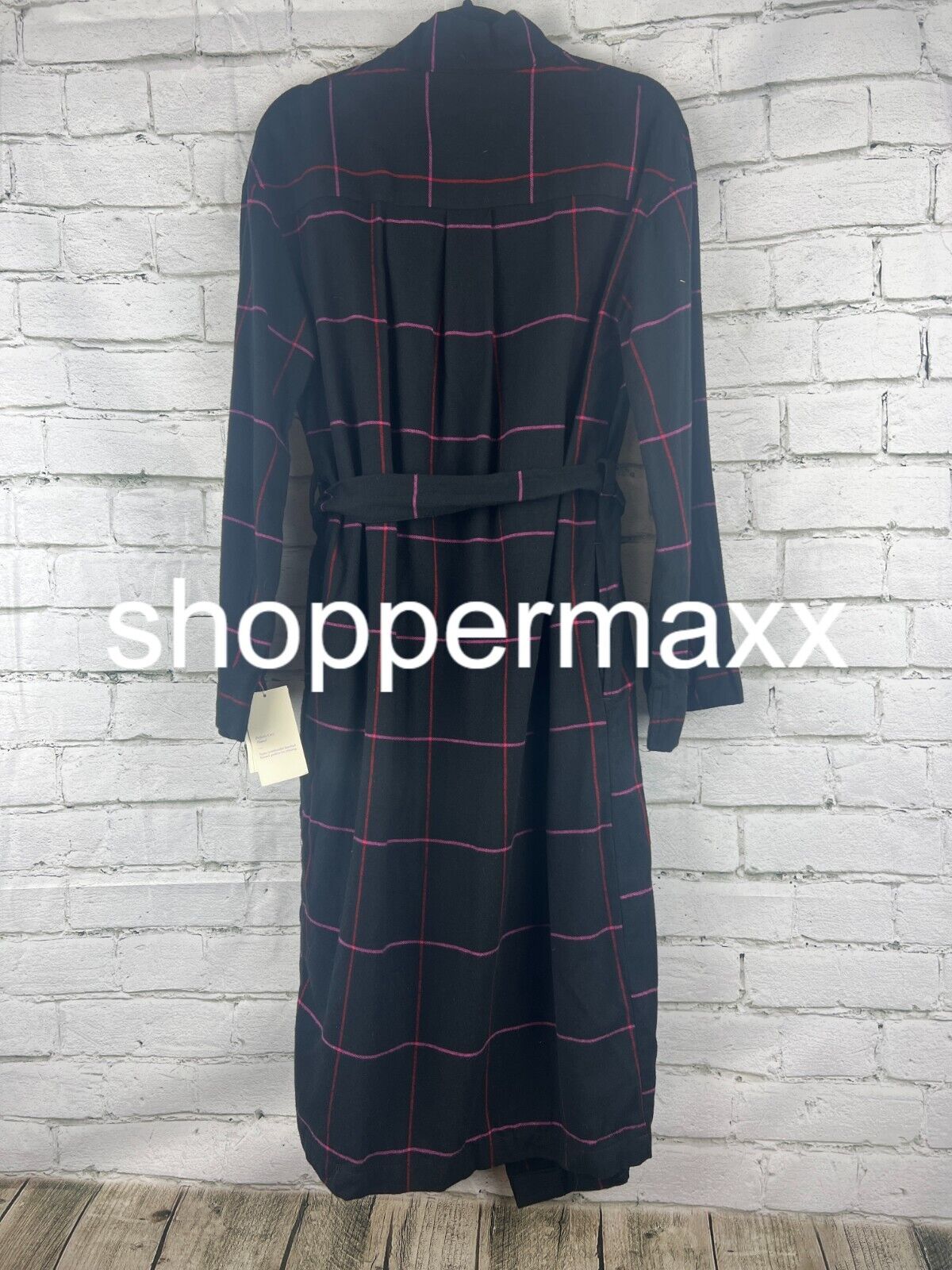 Women's Flannel Robe - Stars Above, Black, XS/S