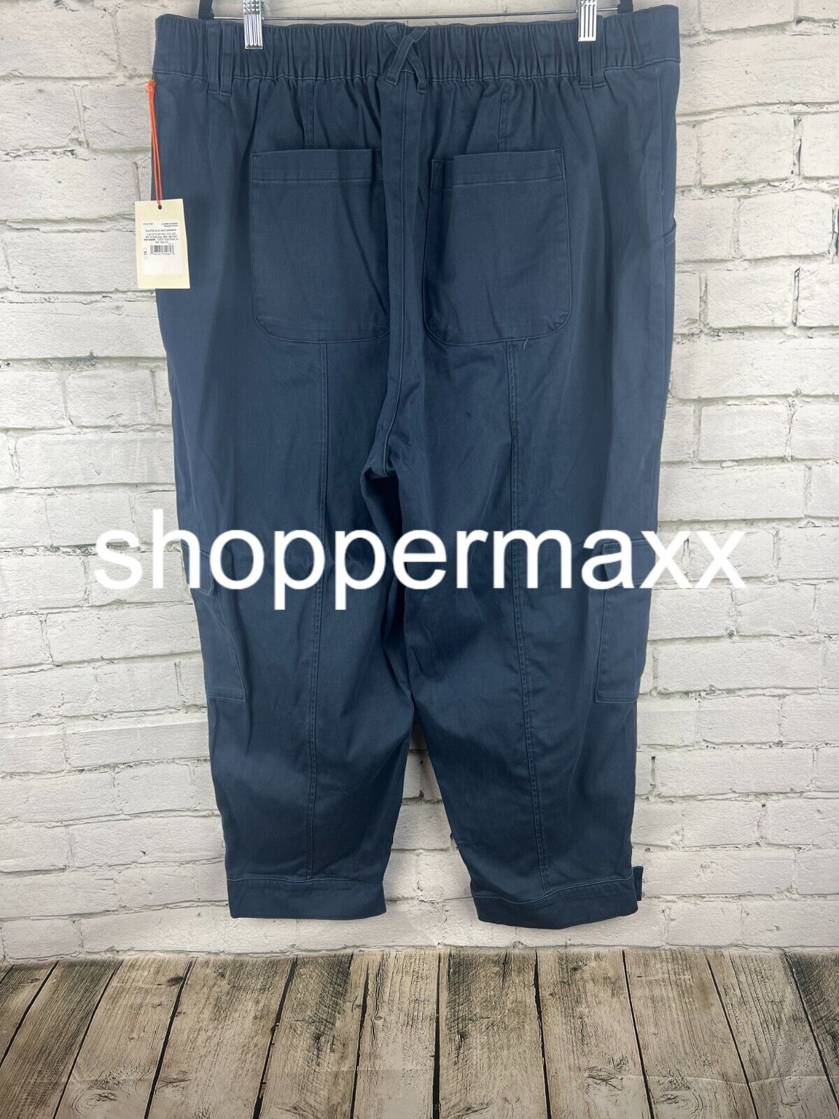 Women's Mid-Rise Casual Fit Cargo Pants - Knox Rose, Navy Blue, 1X