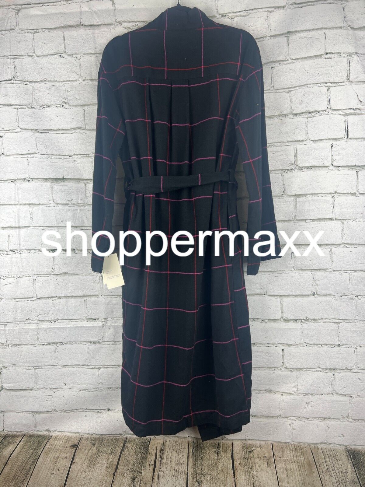 Women's Flannel Robe - Stars Above, Black, XS/S
