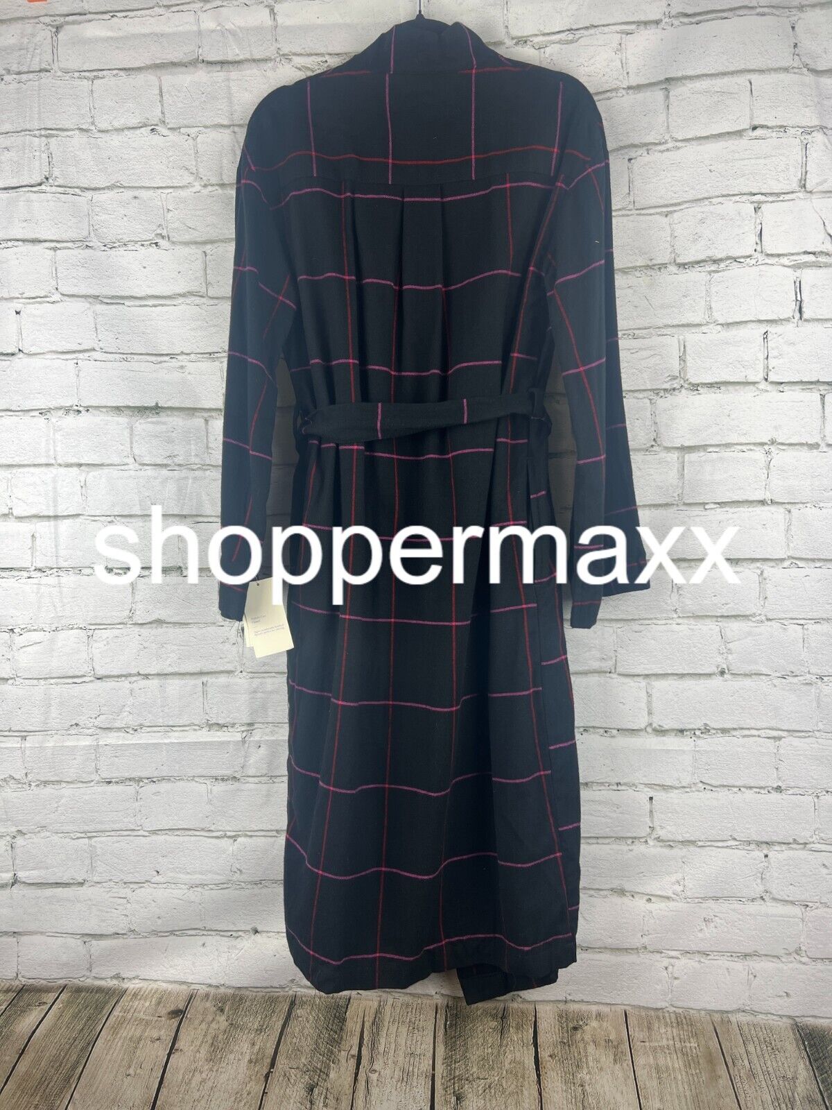 Women's Flannel Robe - Stars Above, Black, XS/S