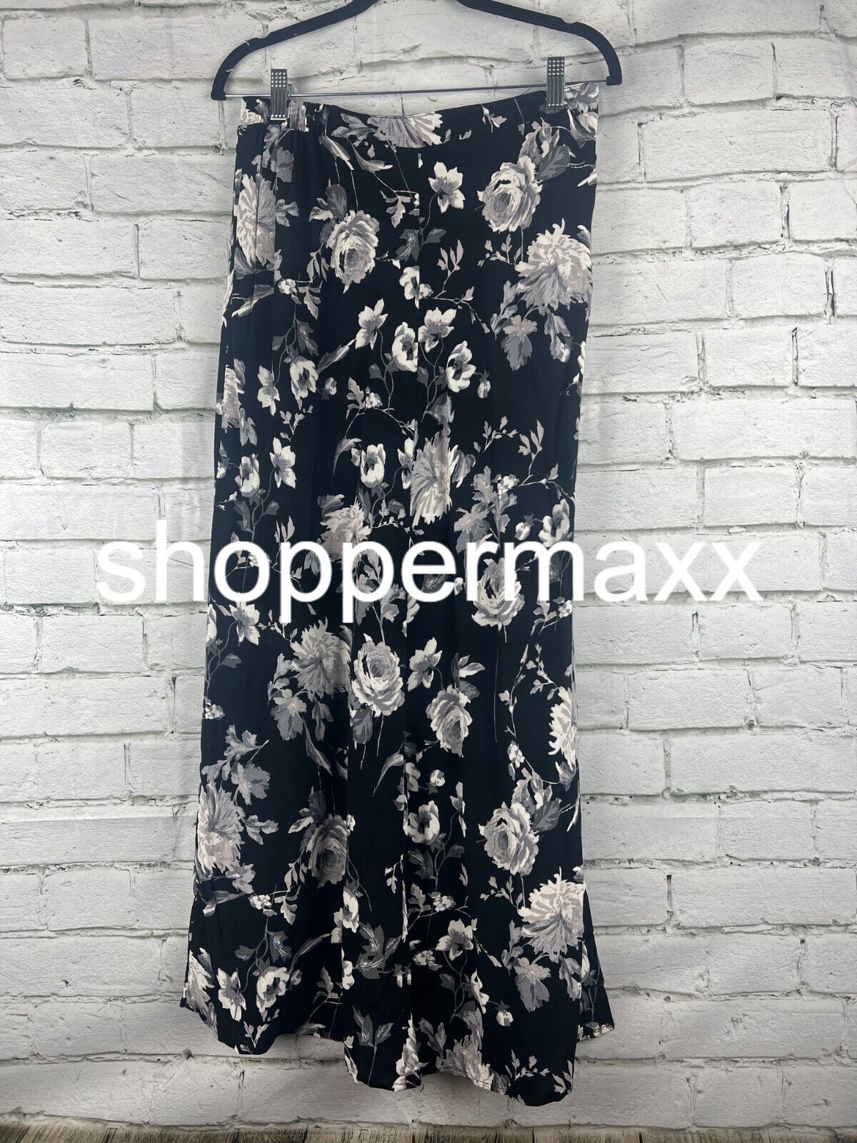 Women's Button-Front Printed Midi Skirt - Wild Fable, Black Floral, S