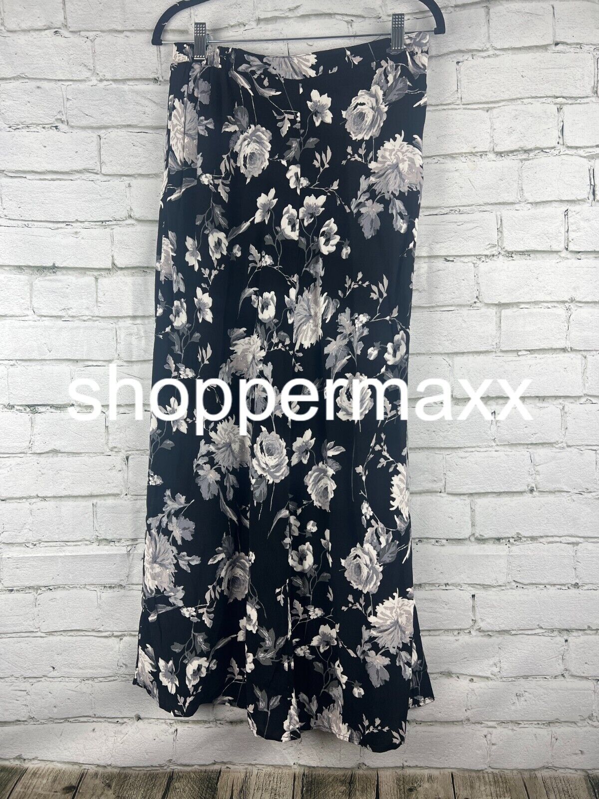 Women's Button-Front Printed Midi Skirt - Wild Fable, Black Floral, S
