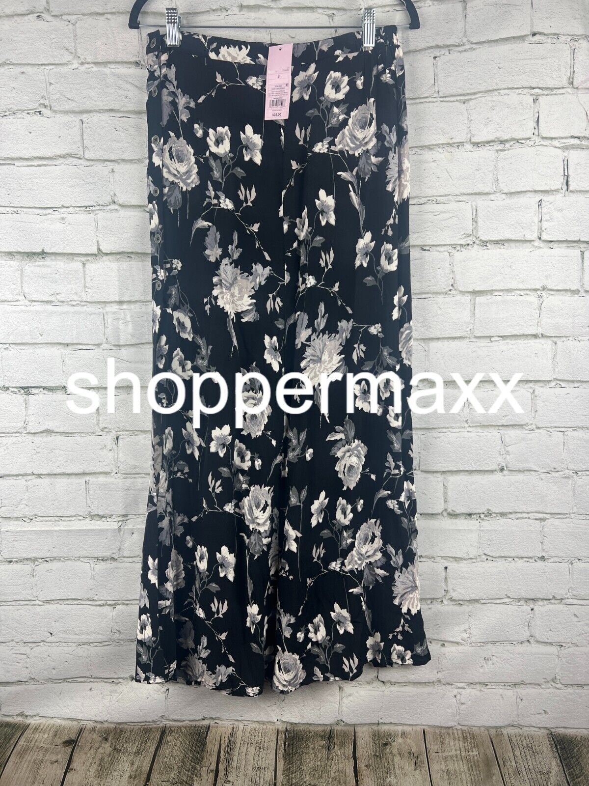 Women's Button-Front Printed Midi Skirt - Wild Fable, Black Floral, S