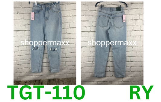 Women's Super-High Rise Distressed Mom Taper Jeans - Wild Fable, Light Blue, 00