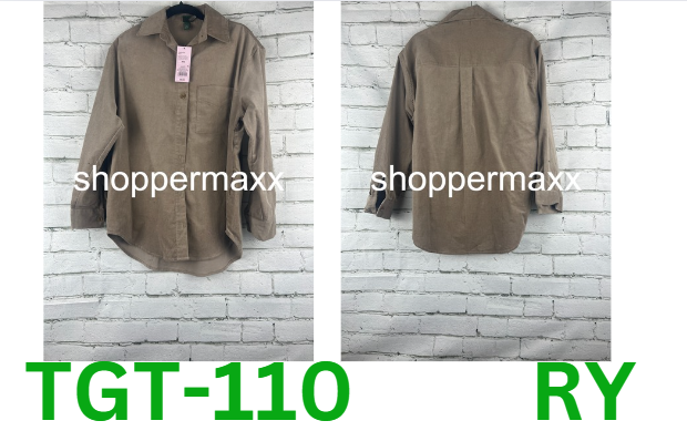 Women's Oversized Button-Down Corduroy Shirt - Wild Fable, Taupe, XXS