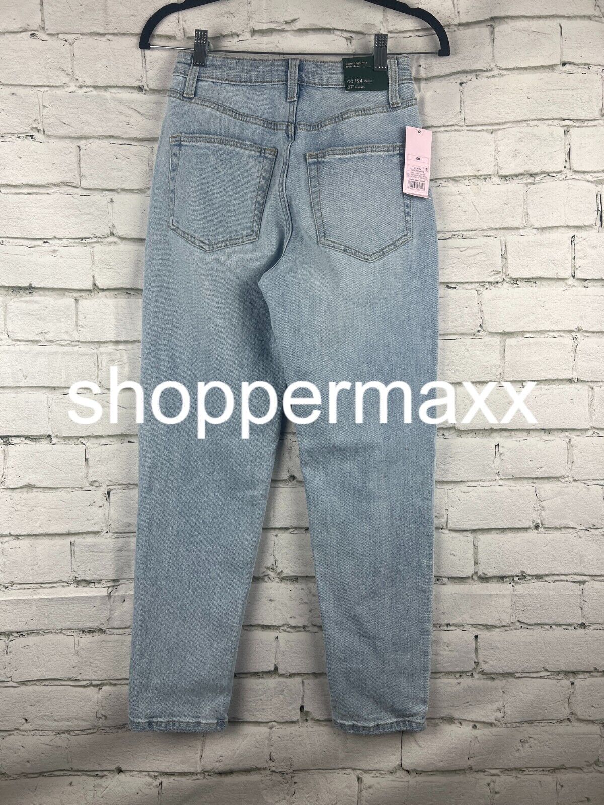 Women's Super-High Rise Distressed Mom Taper Jeans - Wild Fable, Light Blue, 00
