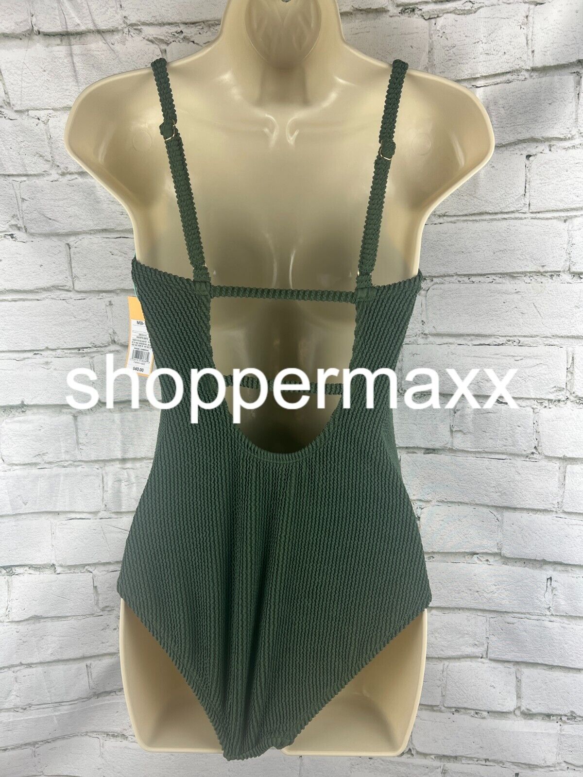Women's Square Neck High Coverage One Piece Swimsuit - Kona Sol, Dark Green, M