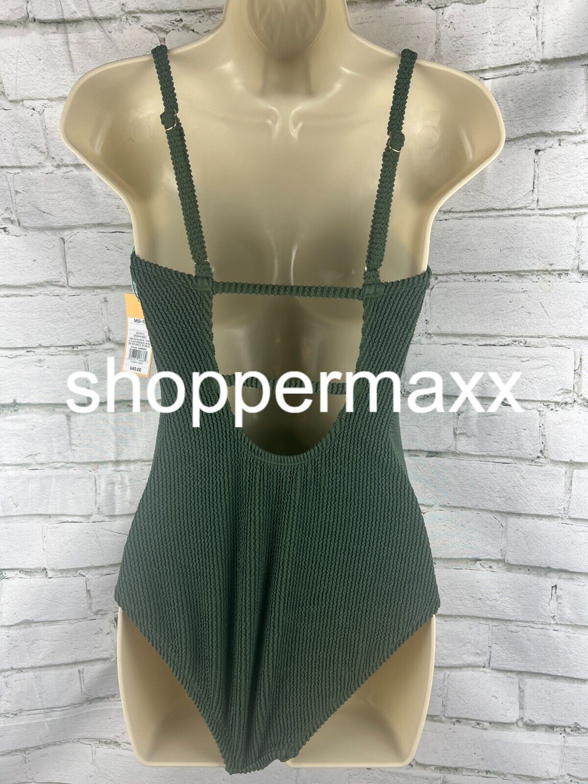 Women's Square Neck High Coverage One Piece Swimsuit - Kona Sol, Dark Green, M