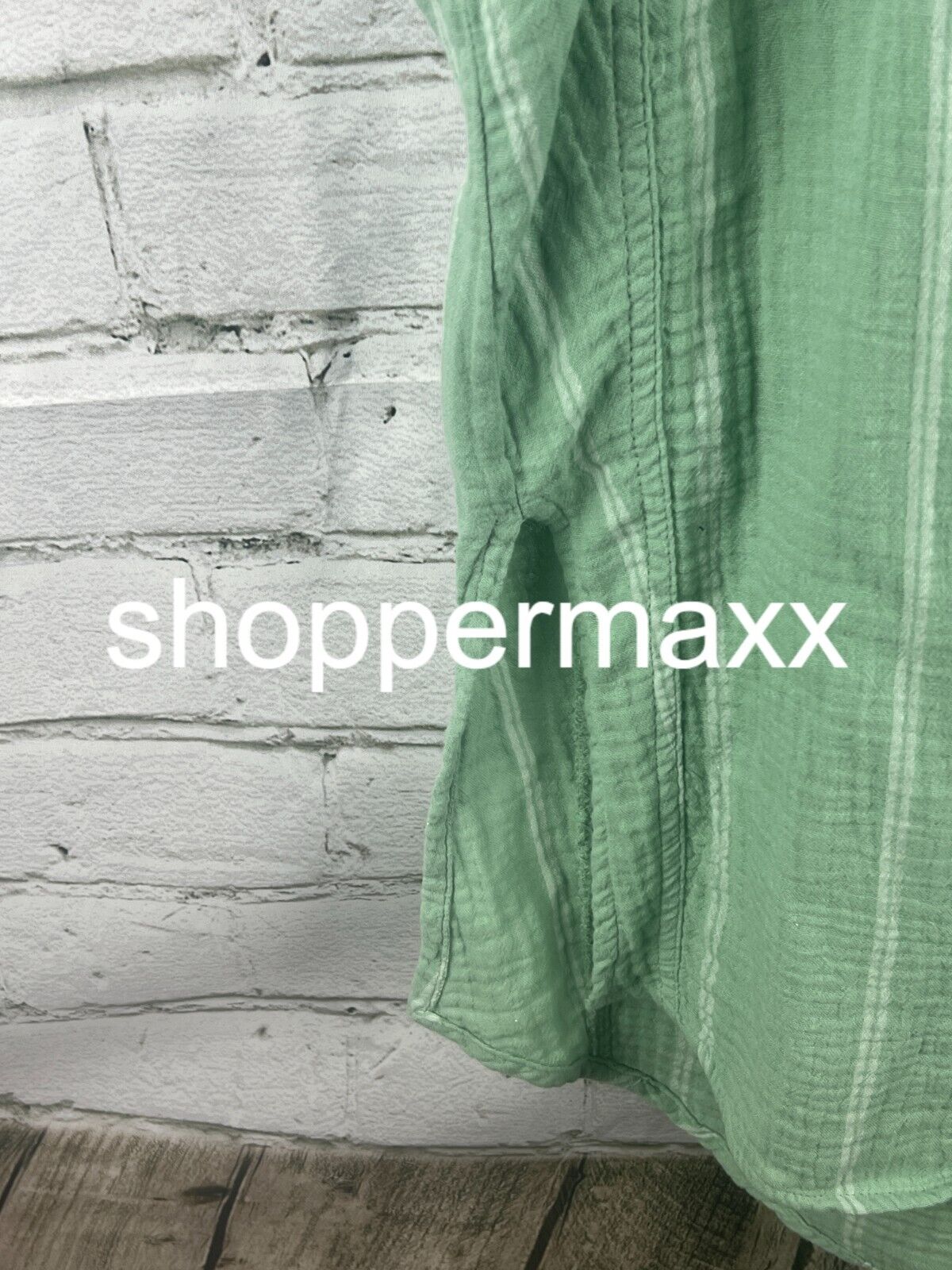 Women's 3/4 sleeve printed shirt dress - green, universal thread, S