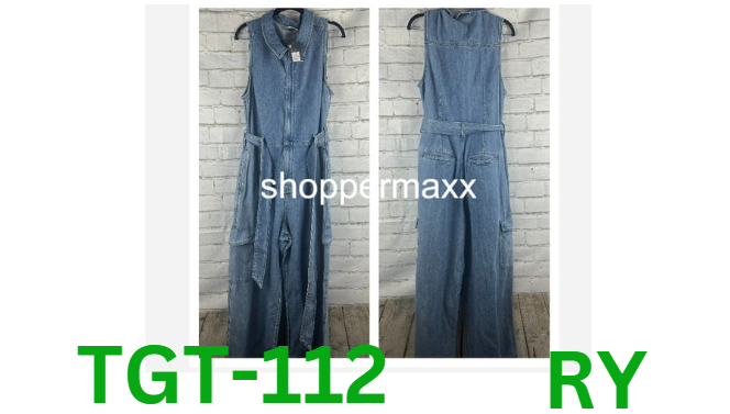 Women's Denim Cargo Jumpsuit - Universal Thread, Medium Wash, 12