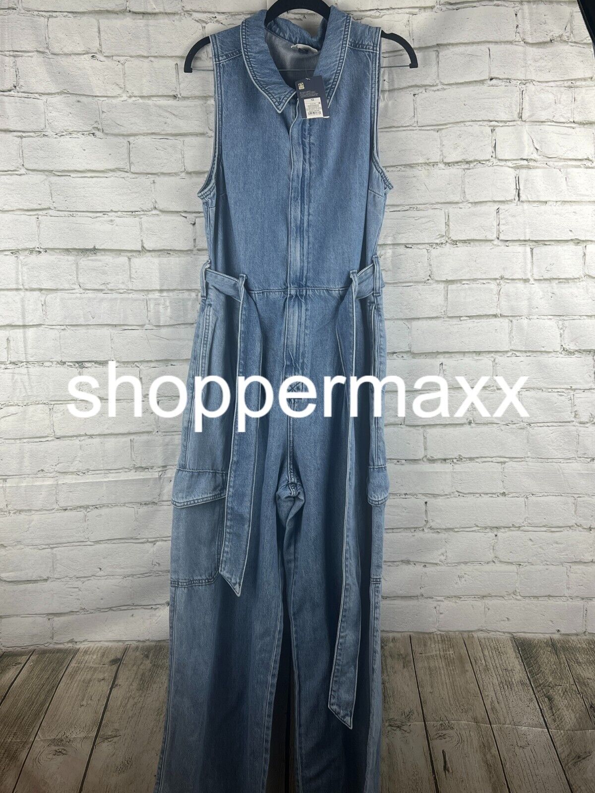 Women's Denim Cargo Jumpsuit - Universal Thread, Medium Wash, 12