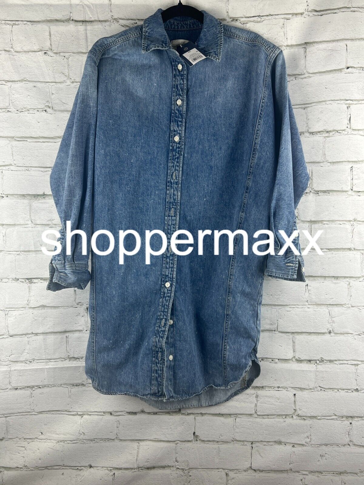 Women's Long Sleeve Denim Mini Shirtdress - Universal Thread, Blue, XS