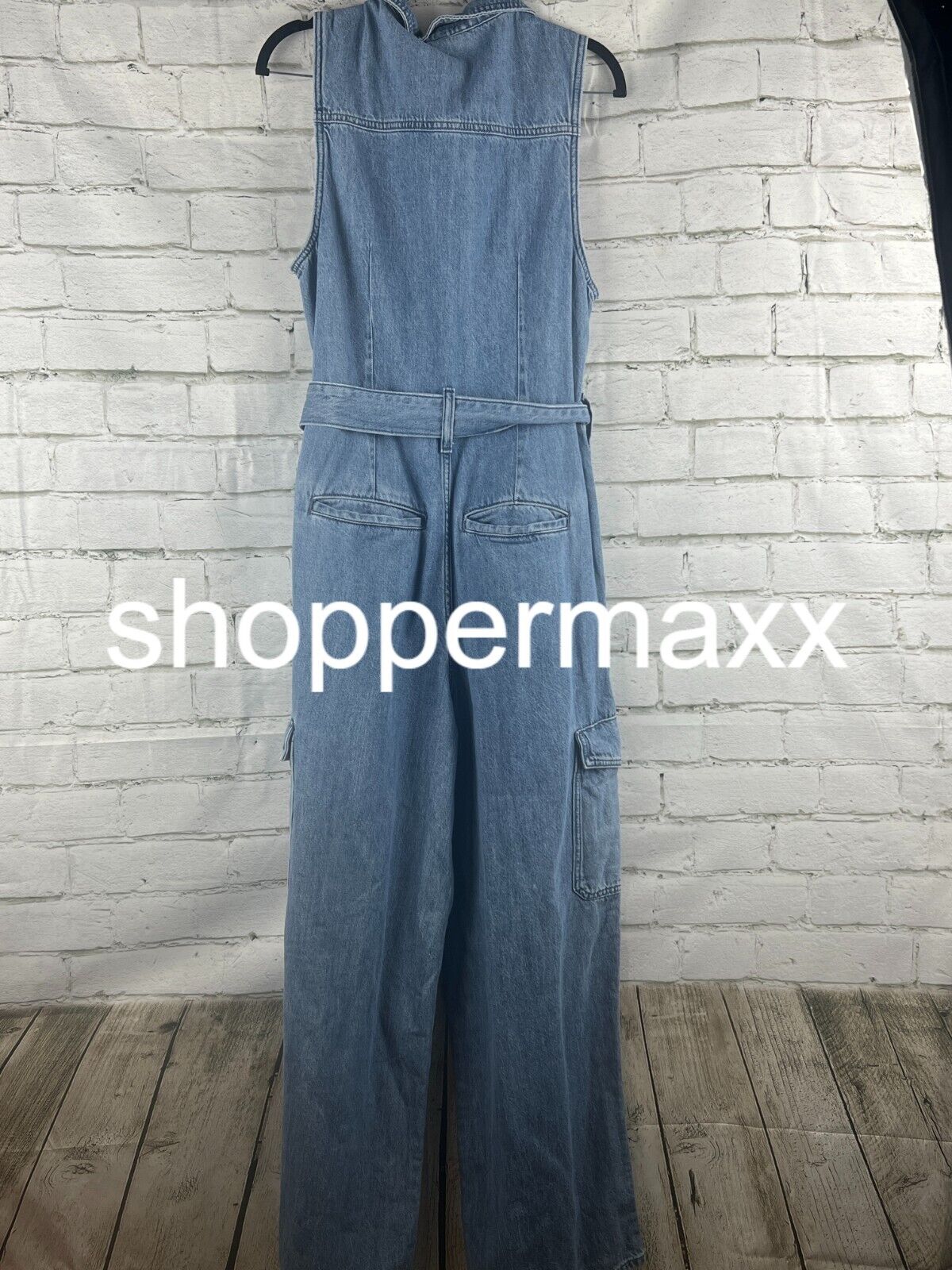 Women's Denim Cargo Jumpsuit - Universal Thread, Medium Wash, 12