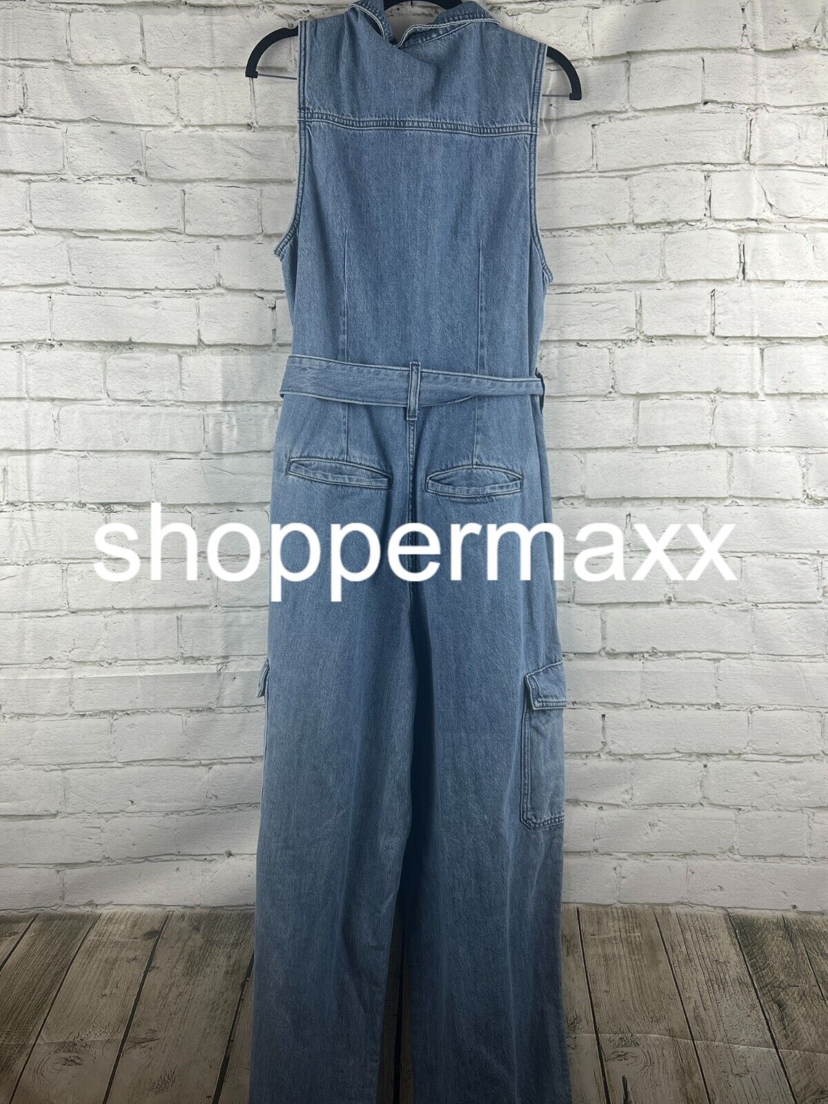 Women's Denim Cargo Jumpsuit - Universal Thread, Medium Wash, 12