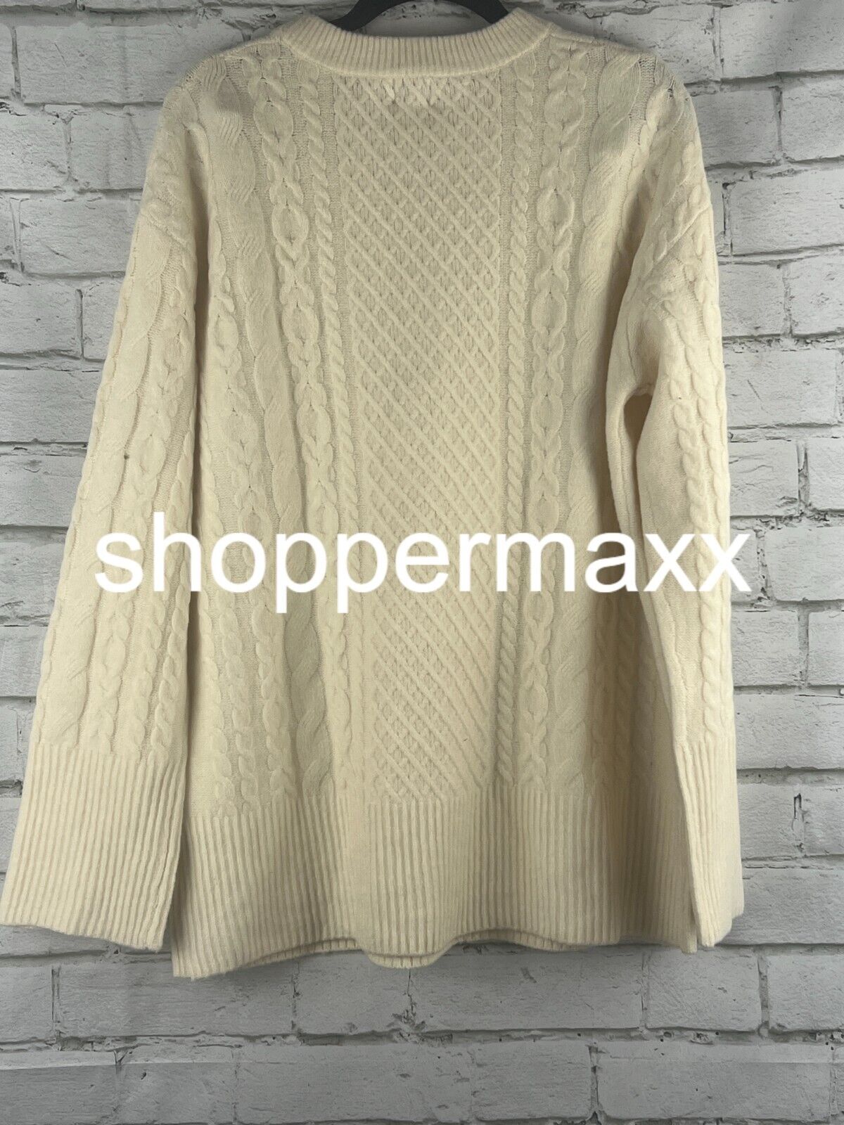 Women's Crewneck Tunic Pullover Sweater - A New Day, Cream, M