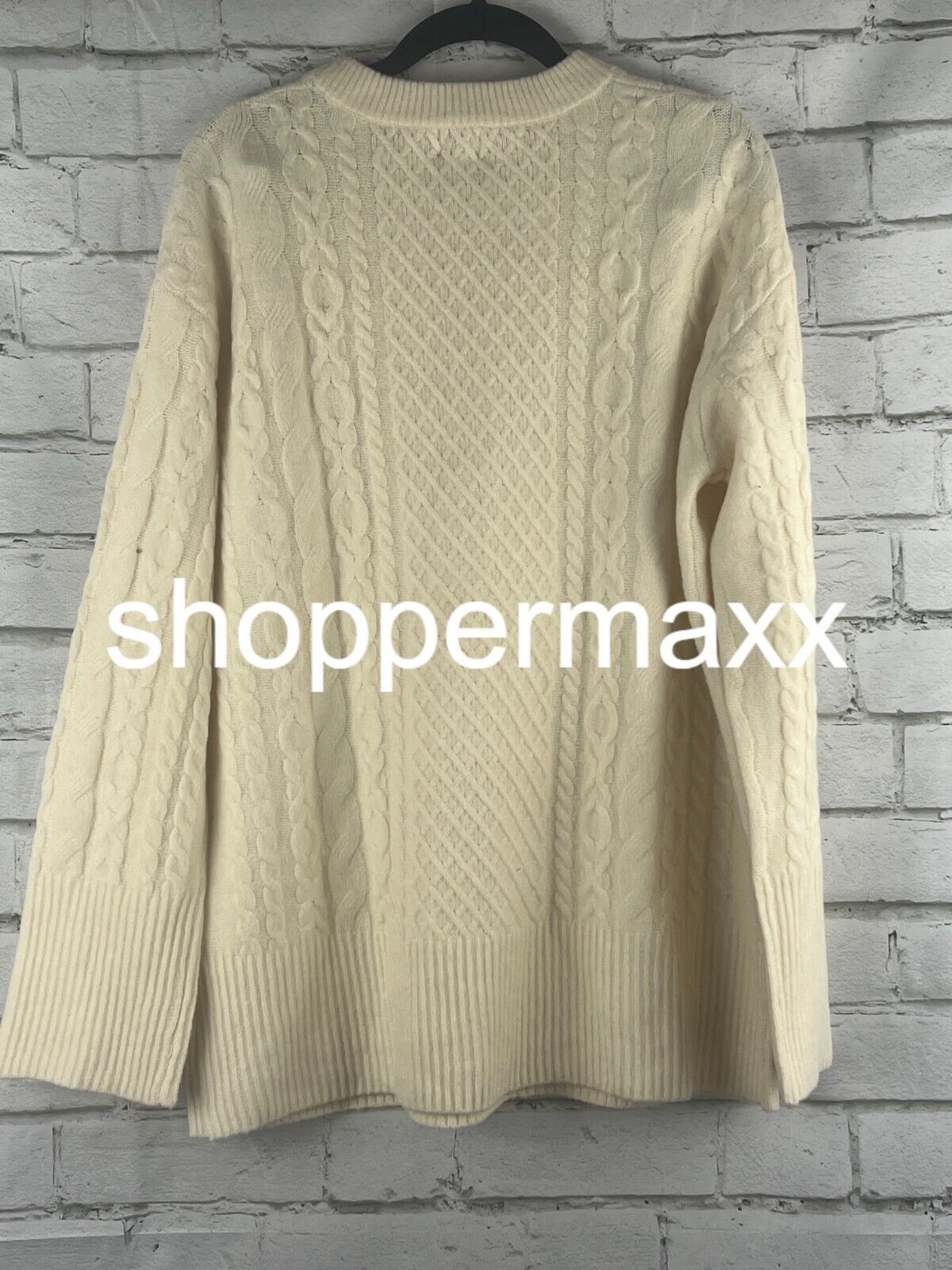 Women's Crewneck Tunic Pullover Sweater - A New Day, Cream, M