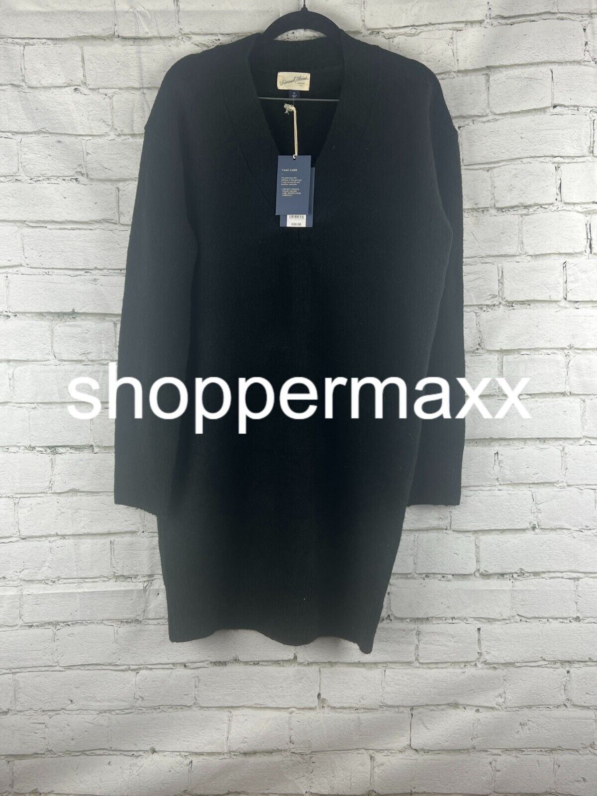 Women's Long Sleeve Tunic Mini Sweater Dress - Universal Thread, Black, XS