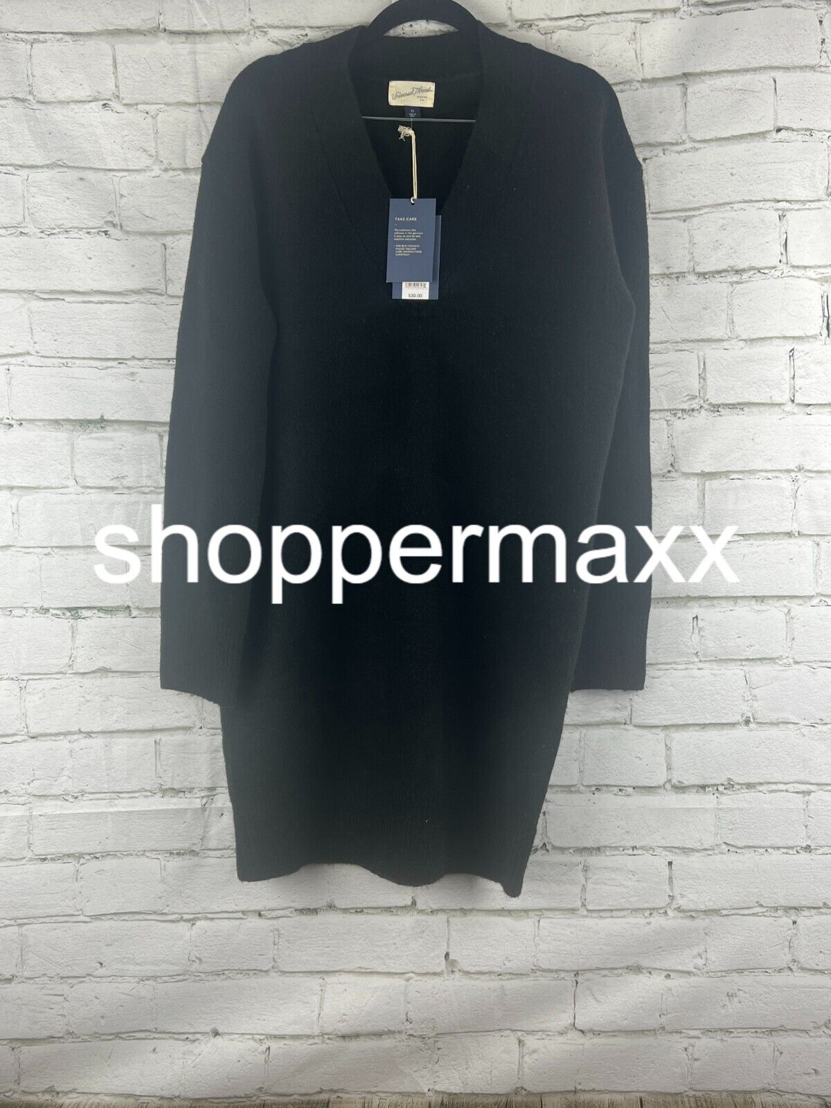 Women's Long Sleeve Tunic Mini Sweater Dress - Universal Thread, Black, XS