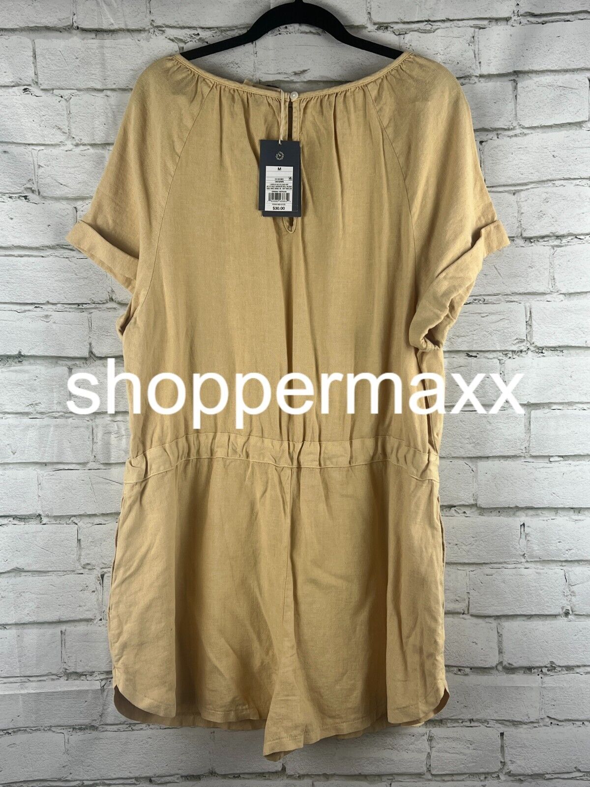 Women's Short Sleeve Romper - Universal Thread, Tan, M