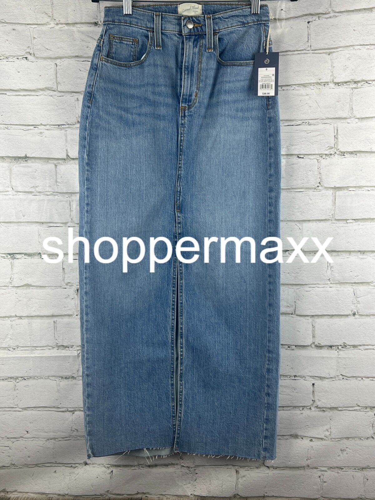 Women's High-Rise Denim Maxi Skirt - Universal Thread, Medium Wash, 0