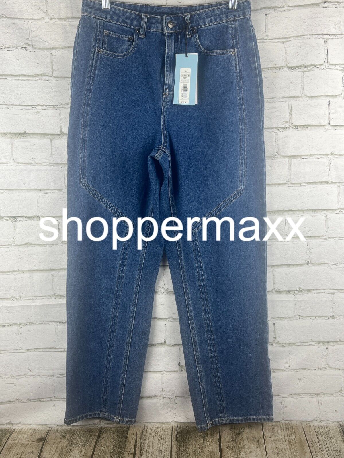 Women's Western Seamed Straight Denim Pant -Future Collective, Dark Blue, 10