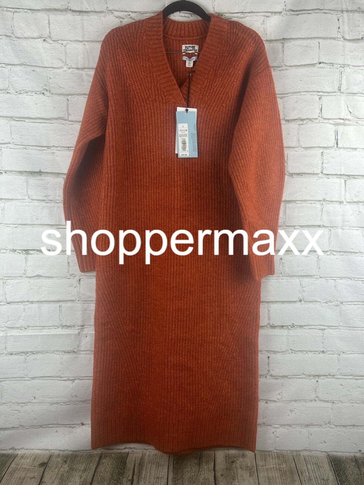 Women's Long Sleeve Chunky Sweater Midi Dress - Future Collective with Reese, S