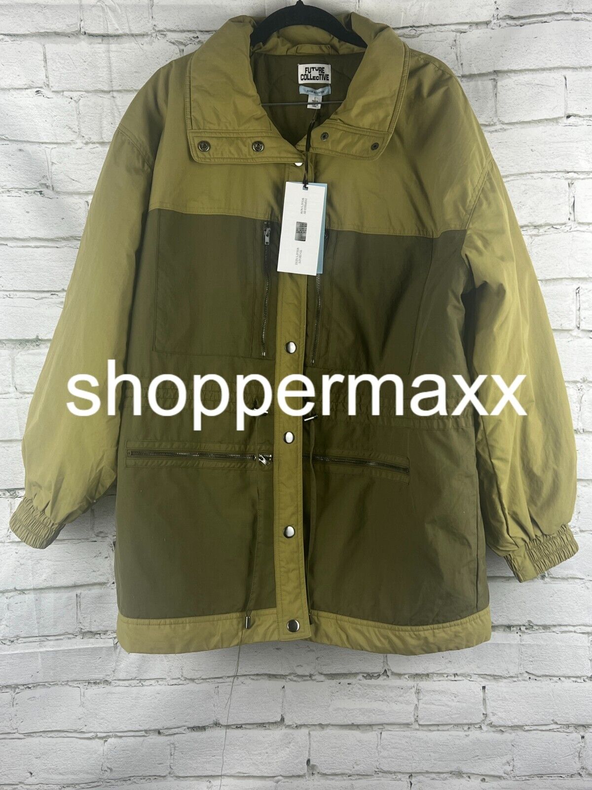 Women's Two Tone Quilt Lined Jacket - Future Collective with Reese, Green, L