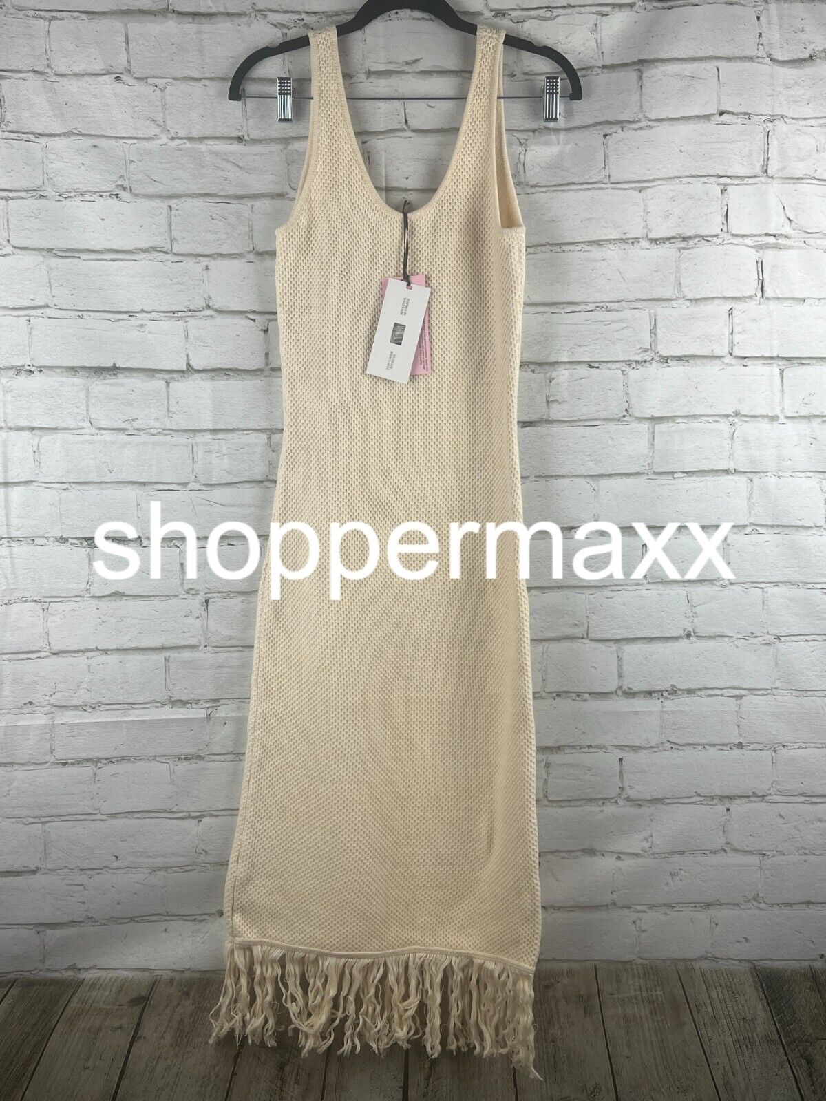 Women's Crochet Fringe Dress - Future Collective with Alani Noelle, Tan, S