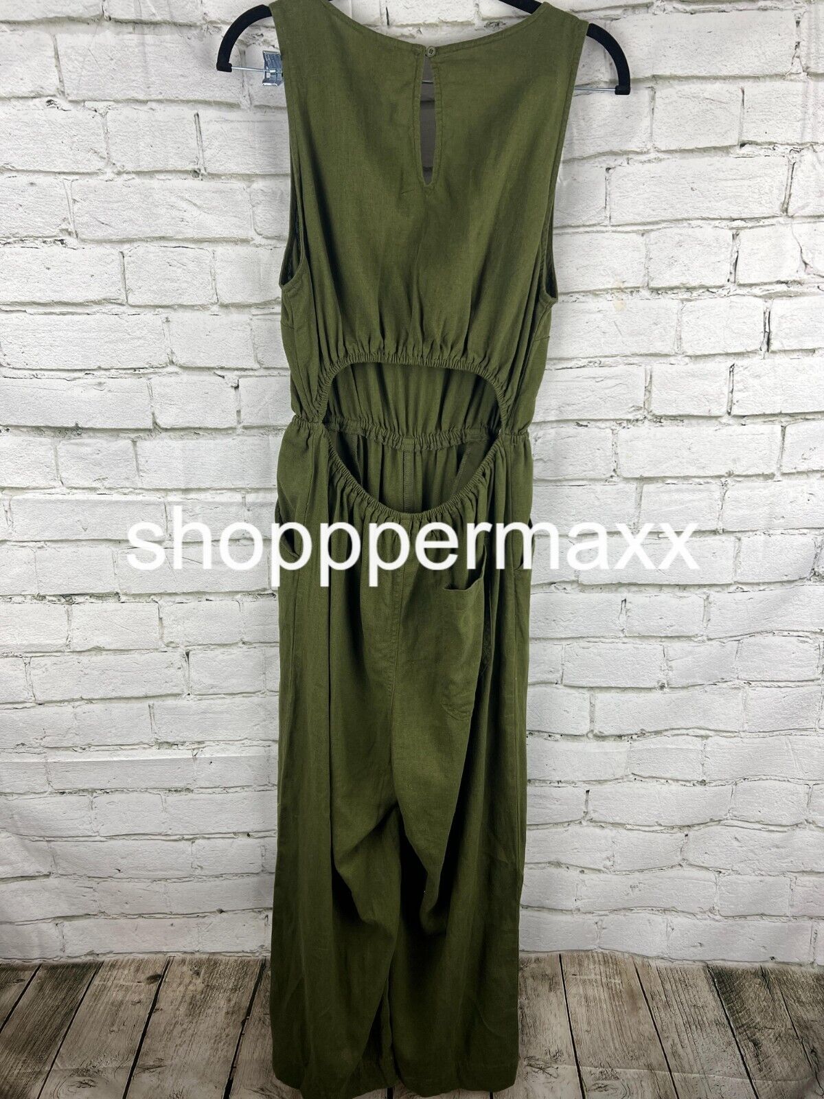 Women's Linen V-Neck Jumpsuit - Universal Thread, Green, Size Small