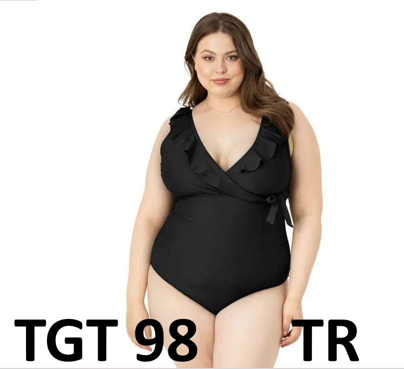 Black Nursing & Maternity One Piece Wrap Swimsuit - Isabel Maternity, Large