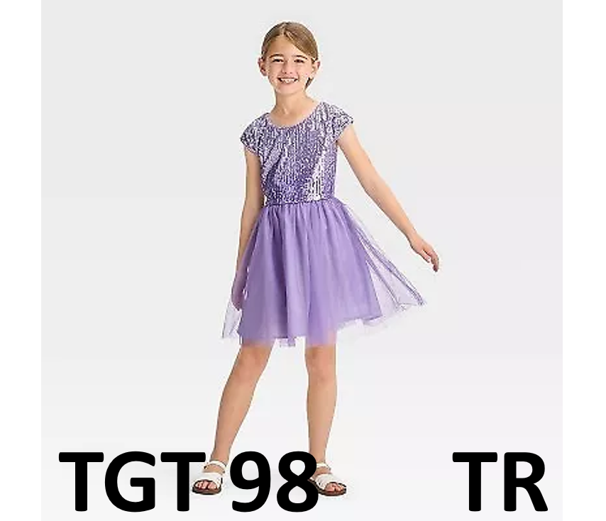 Zenzi Girls' Ombre Sequin Dress - Lavender, Large