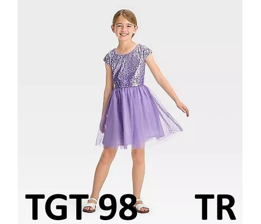 Zenzi Girls' Ombre Sequin Dress - Lavender, Large