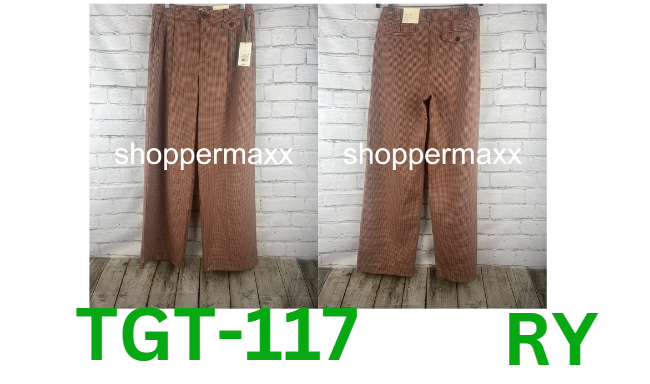 Women's High-Rise Fit Full Length Baggy Wide Leg - A New Day, Brown Plaid, 4
