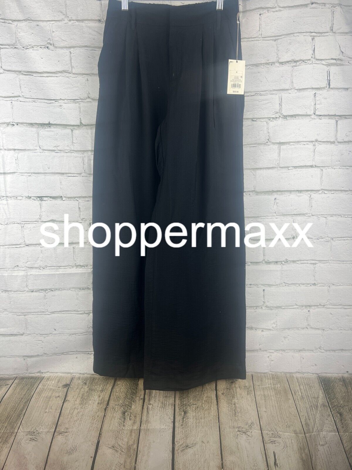 Women's High-Rise Wide Leg Pants - A New Day, Black, 4