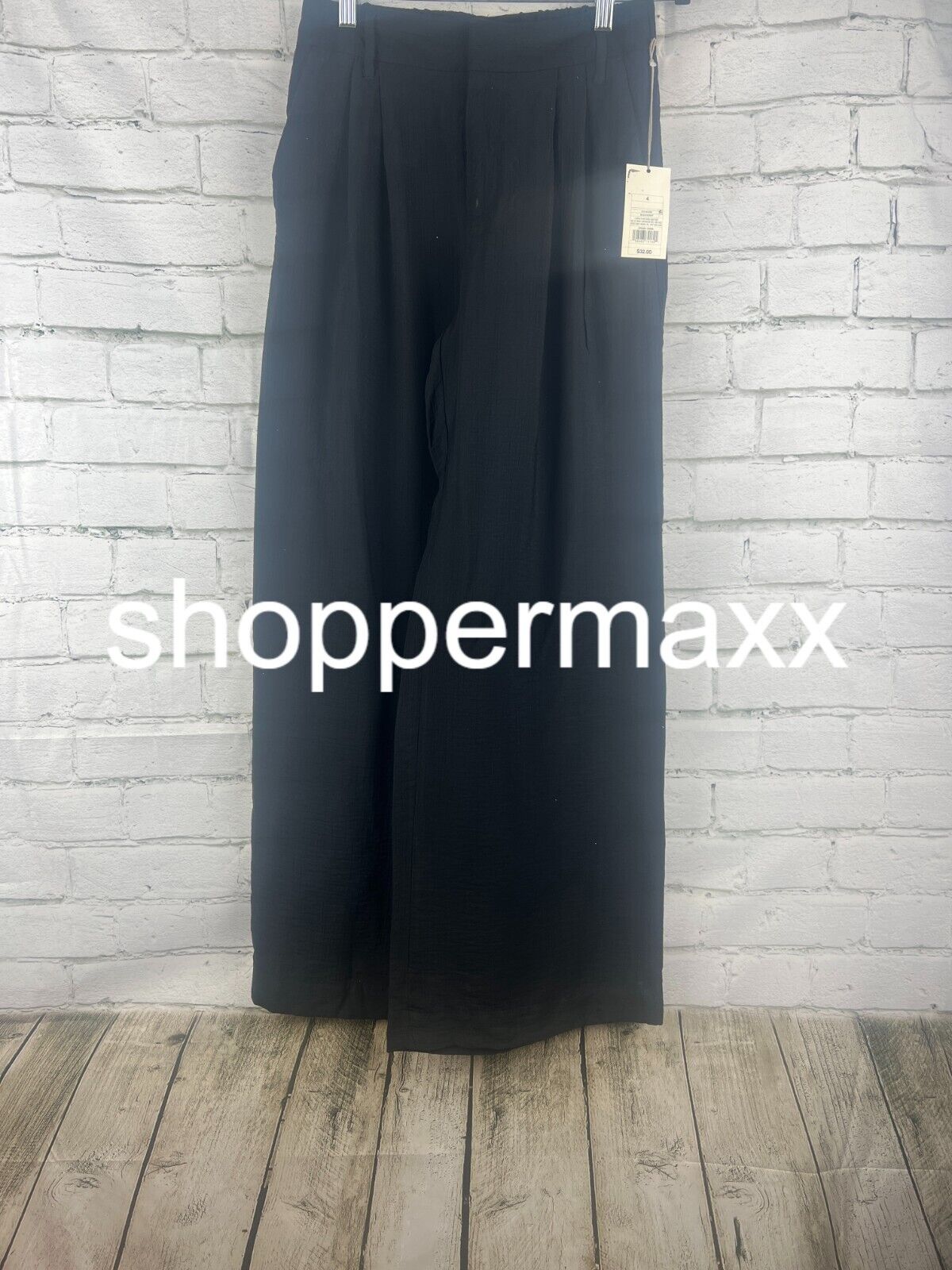 Women's High-Rise Wide Leg Pants - A New Day, Black, 4