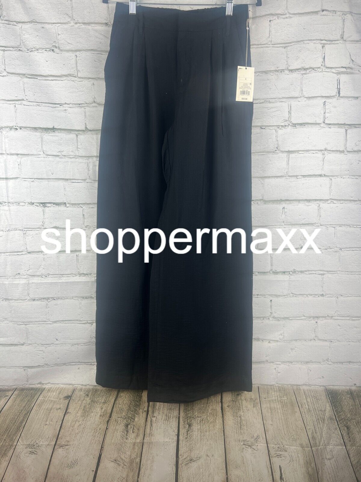 Women's High-Rise Wide Leg Pants - A New Day, Black, 4