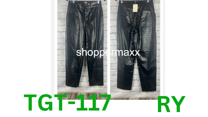 Women's High-Rise Faux Croc Pants - A New Day, Black, 4