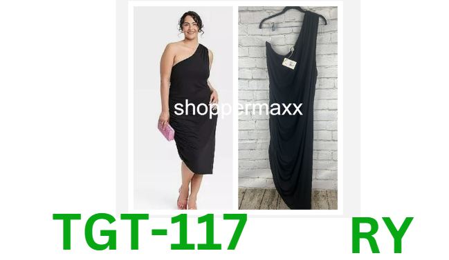 Women's One Shoulder Knit Dress - A New Day, Black, 2X