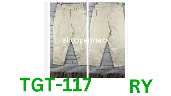 Women's High-Rise Carrot Leg Denim Pants - A New Day, Off-White, 4