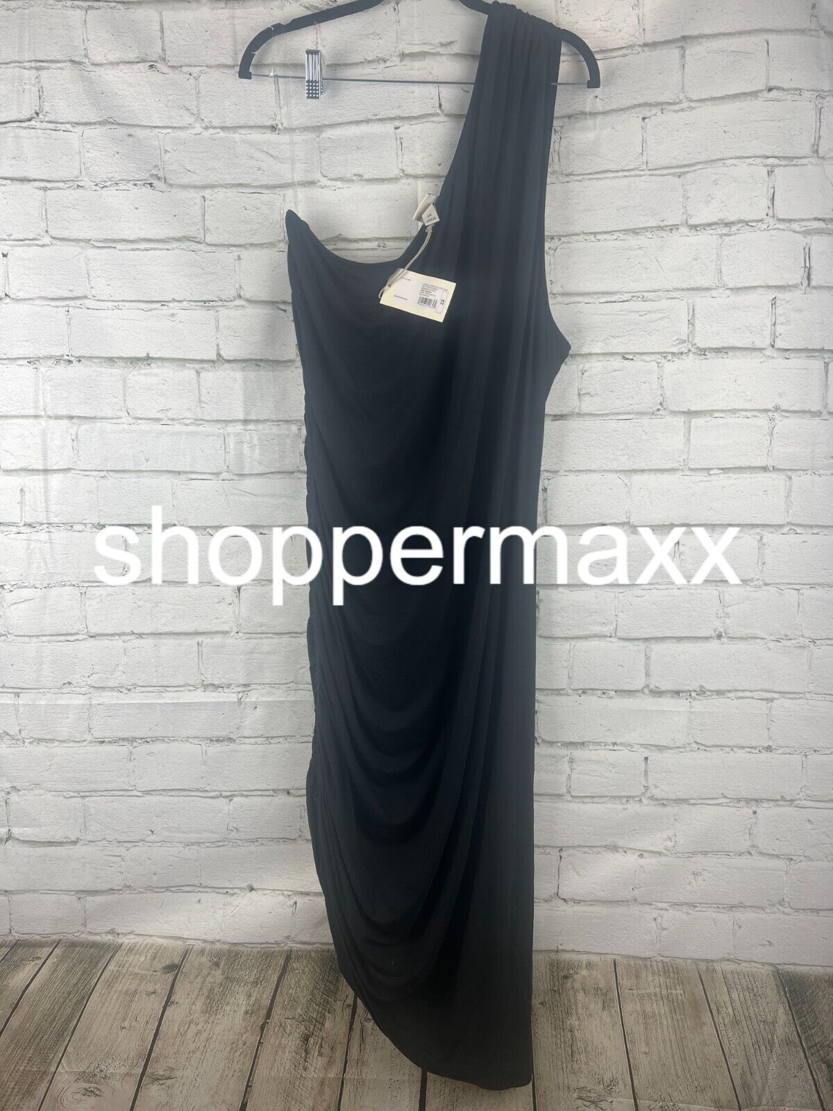 Women's One Shoulder Knit Dress - A New Day, Black, 2X