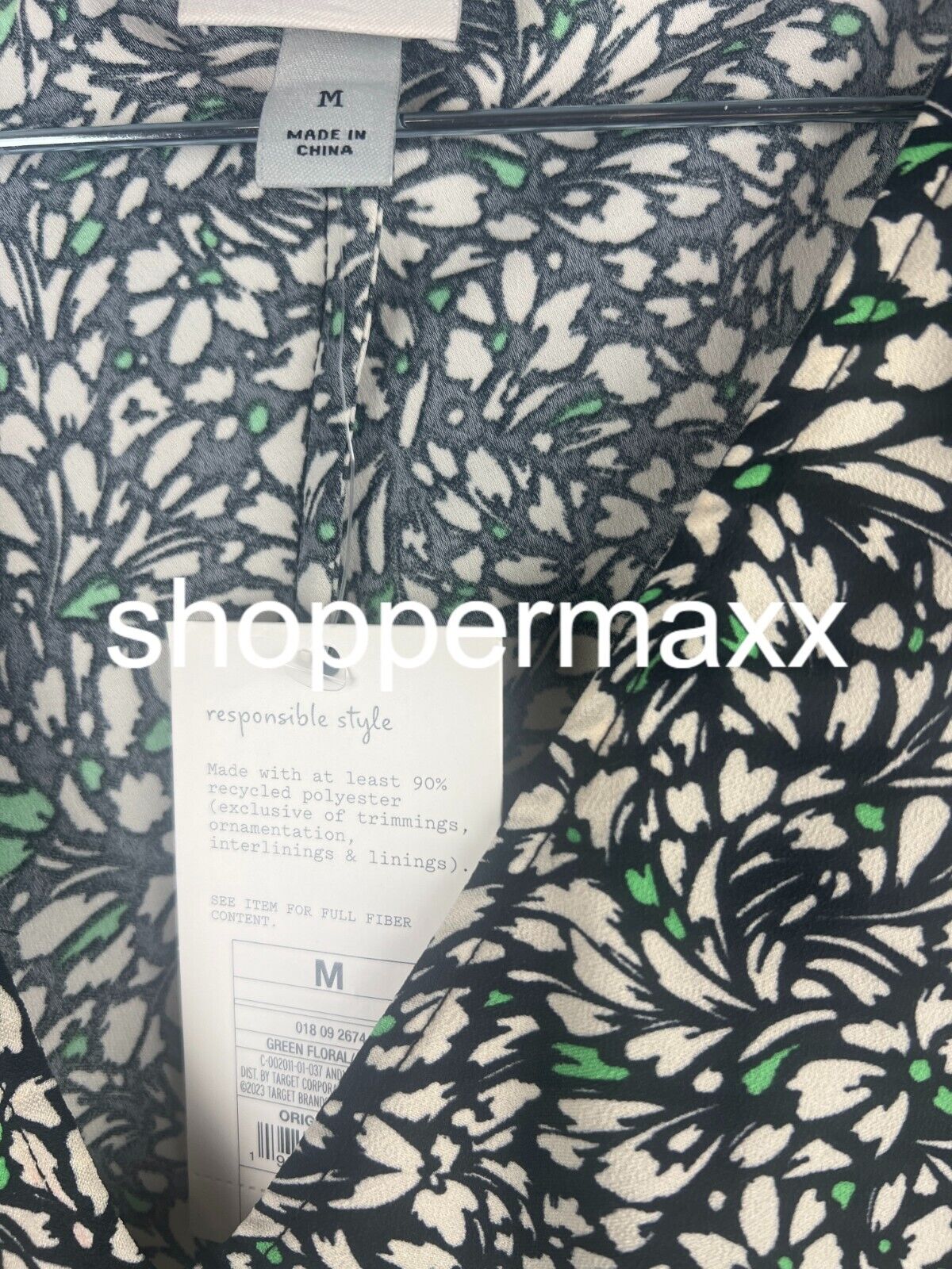 Women's Crepe Short Sleeve Midi Dress - A New Day, Green Floral, M