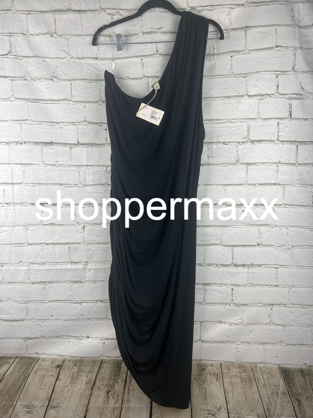 Women's One Shoulder Knit Dress - A New Day, Black, 2X