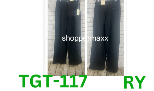 Women's High-Rise Relaxed Fit Baggy Wide Leg Trousers - A New Day, Black, 4
