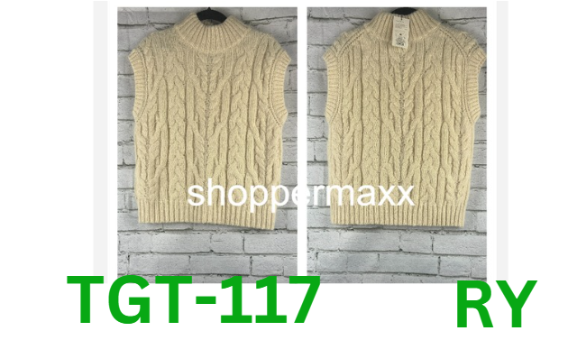Women's Crewneck Cropped Sweater Vest - A New Day, Cream, M